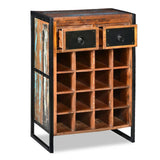 Wine Rack For 16 Bottles Solid Reclaimed Wood - Extra Image
