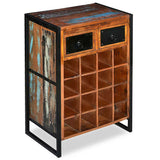 Wine Rack for 16 Bottles Solid Reclaimed Wood - 45-Degree Angle