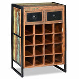 Wine Rack for 16 Bottles Solid Reclaimed Wood - Low Angle