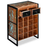 Wine Rack For 16 Bottles Solid Reclaimed Wood - Side View