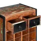 Wine Rack For 16 Bottles Solid Reclaimed Wood - Top-Down View