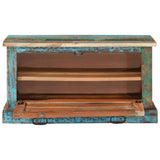 Shoe Storage Bench Solid Reclaimed Wood - Side View