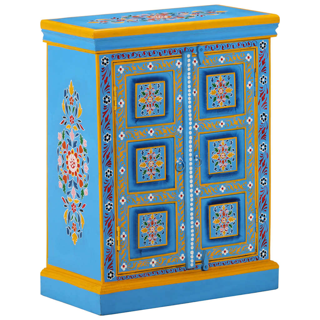 Sideboard Solid Mango Wood Turquoise Hand Painted