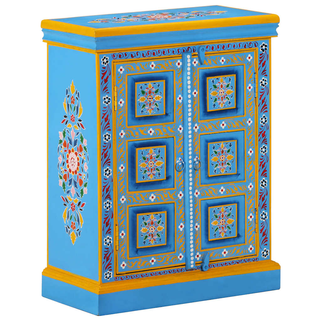 Sideboard Solid Mango Wood Turquoise Hand Painted