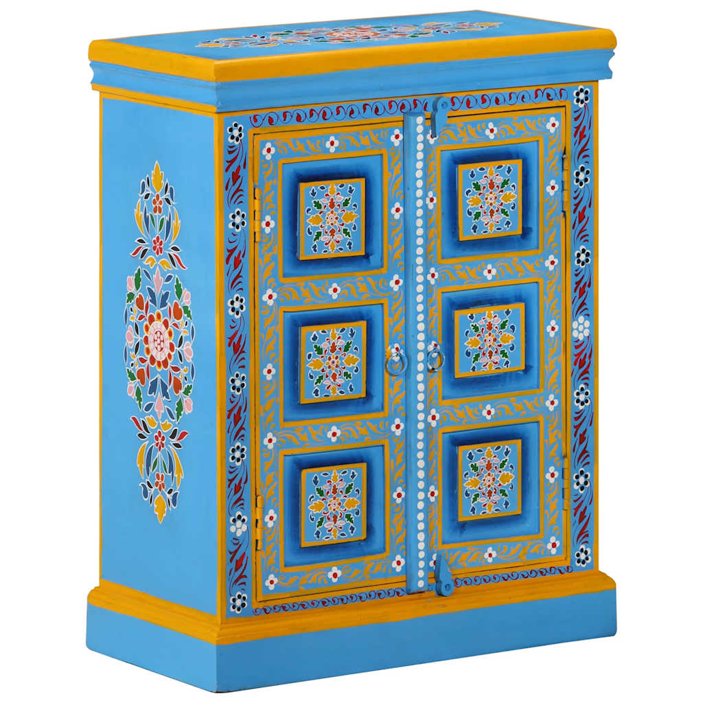 Sideboard Solid Mango Wood Turquoise Hand Painted