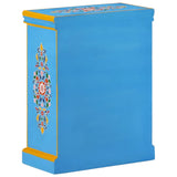 Sideboard Solid Mango Wood Turquoise Hand Painted - 45-Degree Angle