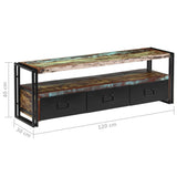 TV Cabinet Solid Reclaimed Wood 120x30x40 cm - Low Angle