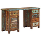 Pedestal Desk Solid Reclaimed Wood 140x50x77 Cm
