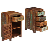 Pedestal Desk Solid Reclaimed Wood 140x50x77 Cm - Side View