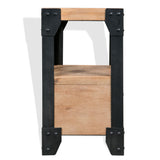 Nightstand Solid Acacia Wood Steel 40x30x54 cm - Side View