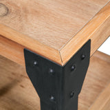 Nightstand Solid Acacia Wood Steel 40x30x54 cm - Top-Down View