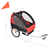 Bike Trailer Red and Black 30 kg - Rear View