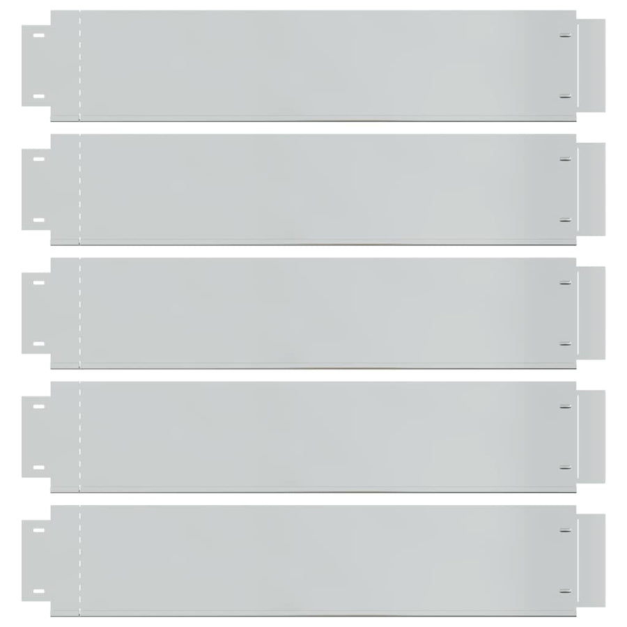 Lawn Fences 5 pcs Galvanised Steel 100x19 cm