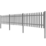 Picket Fence with Posts 3 pcs WPC 600x60 cm