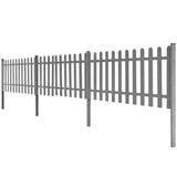 Picket Fence with Posts 3 pcs WPC 600x60 cm - Front View