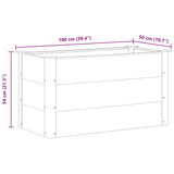 Garden Raised Bed WPC 100x50x54 cm Grey - Low Angle
