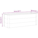Garden Raised Bed WPC 150x50x54 cm Grey - Low Angle