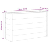 Garden Raised Bed WPC 150x50x91 cm Grey - Close-Up Angle