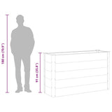 Garden Raised Bed WPC 150x50x91 cm Grey - Low Angle