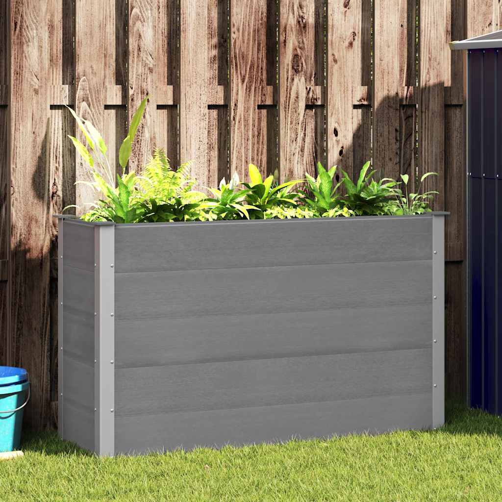 Garden Raised Bed WPC 150x50x91 cm Grey