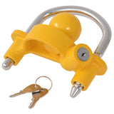 Trailer Lock with 2 Keys Steel and Aluminium Alloy Yellow - Top-Down View