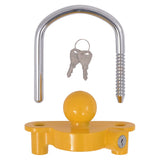 Trailer Lock with 2 Keys Steel and Aluminium Alloy Yellow - 45-Degree Angle