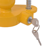 Trailer Lock with 2 Keys Steel and Aluminium Alloy Yellow - Rear View