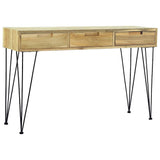 Console Table 120x35x76 cm Solid Teak - Top-Down View