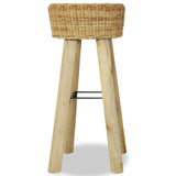 Bar Stools 2 pcs Natural Rattan - Front View