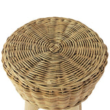 Bar Stools 2 pcs Natural Rattan - Top-Down View