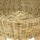 Hall Bench 110x35x45 cm Natural Rattan - Top-Down View
