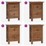Nightstand Solid Mahogany Wood 40x30x51 cm - Rear View