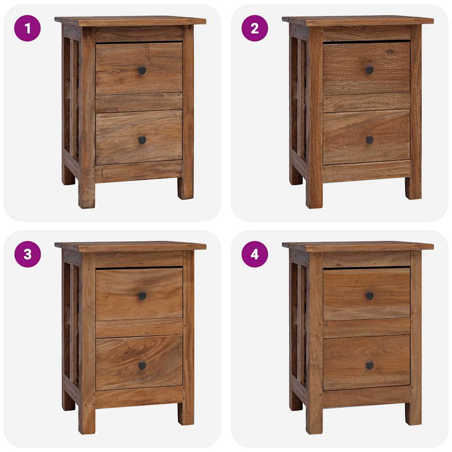Nightstand Solid Mahogany Wood 40x30x51 cm