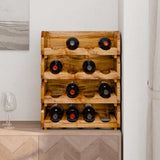 Wine Racks 4 pcs for 16 Bottles Solid Mahogany Wood - Side View