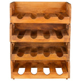 Wine Racks 4 pcs for 16 Bottles Solid Mahogany Wood