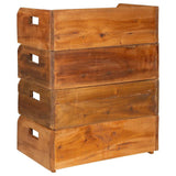 Wine Racks 4 pcs for 16 Bottles Solid Mahogany Wood - Close-Up Angle