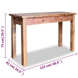 Console Table Solid Mahogany Wood 123x42x75 cm - 45-Degree Angle