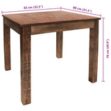 Dining Table Mixed Recycled Wood 82x80x76 cm - Extra Image