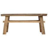 Bench Mixed Recycled Wood and Solid Teak 100x28x43 cm - Side View