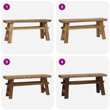 Bench Mixed Recycled Wood and Solid Teak 100x28x43 cm - Rear View