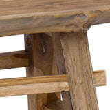 Bench Mixed Recycled Wood and Solid Teak 100x28x43 cm - Low Angle