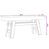 Bench Mixed Recycled Wood and Solid Teak 100x28x43 cm