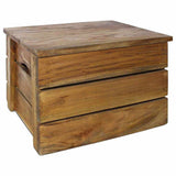 Storage Crate Set 2 Pieces Solid Mahogany Wood - Top-Down View