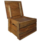 Storage Crate Set 2 Pieces Solid Mahogany Wood - 45-Degree Angle