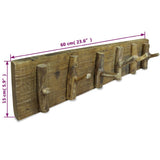 Coat Rack Mixed Recycled Wood 60x15 cm - Side View