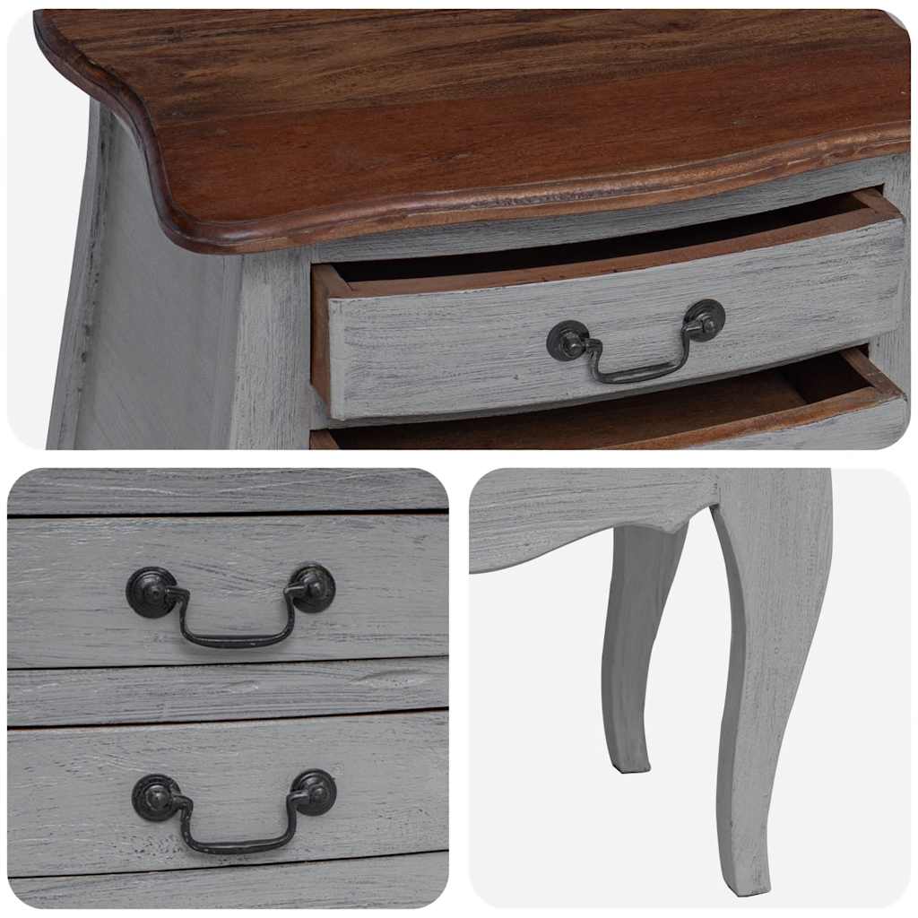 Bedside Cabinet Solid Mahogany Wood 48x35x64 cm