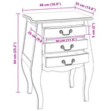 Bedside Cabinet Solid Mahogany Wood 48x35x64 cm - Extra Image