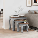 Nesting Table Set 3 Pieces Solid Mahogany Wood