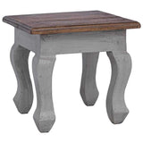 Nesting Table Set 3 Pieces Solid Mahogany Wood - Close-Up Angle