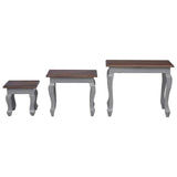 Nesting Table Set 3 Pieces Solid Mahogany Wood